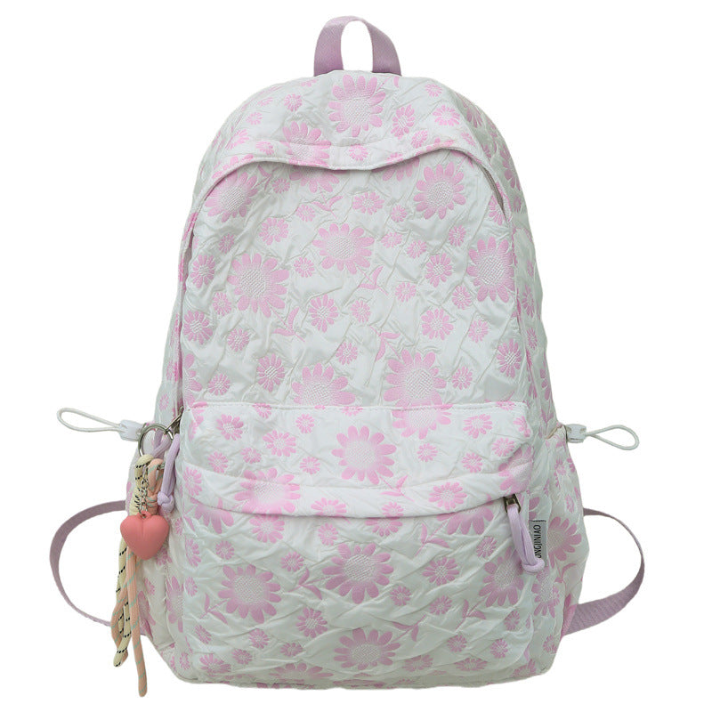 High-Looking Small Floral Schoolbag Handbag Junior High School Student High School Student College Student Backpack Japanese Simple Backpack