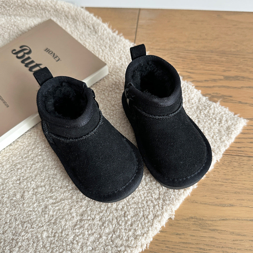 Children's Snow Boots Winter Boys' Thickened fleece-lined Cotton Shoes Girls' Warm Cotton Boots Children 1-3 Years Old Baby Shoes