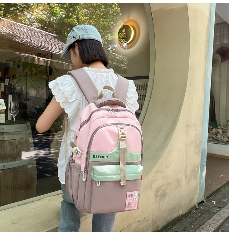 Schoolbag Women's Korean-style Harajuku Backpack Campus Style Junior High School Senior high school Student Schoolbag Simple Fashionable Large Capacity Backpack