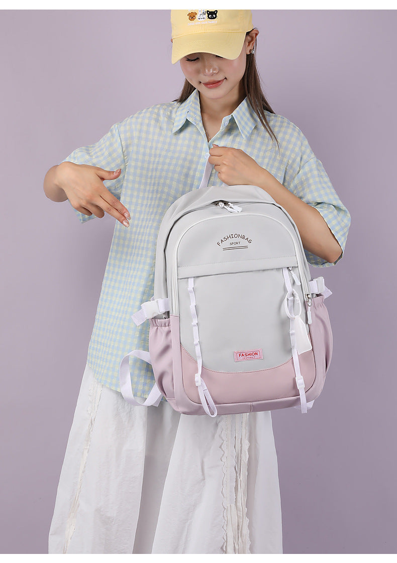Simple Fashion High-end Sense Backpack All-match Senior high school College Student Computer Bag Casual Backpack High-value Schoolbag
