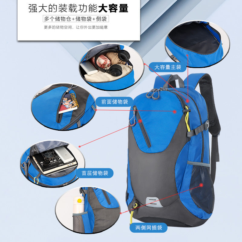 Cross-Border Outdoor Backpack, Hiking Sports Mountaineering Bag, Cycling Backpack, Large-Capacity School Bag, Men's and Women's Casual Travel Bag