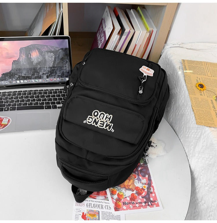 Junior high school Senior high school student schoolbag Korean leisure backpack 2024 autumn new large capacity simple trend backpack