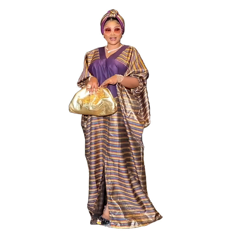 Cross-Border Dresses Amazon Best-Selling Plus-Size Women's Clothing African Fashion Ethnic Style Robe 8905