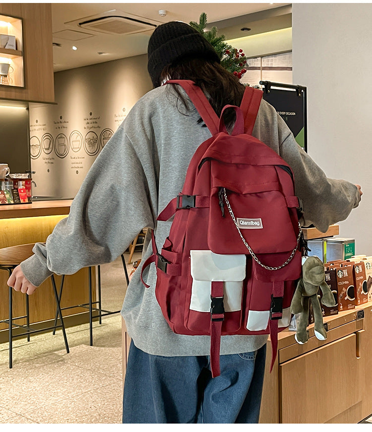 Original Niche Non-Colliding Trendy and Cool Boys' Schoolbags, Female Junior High School Students' Large-Capacity and Good-Looking High School Students' Backpacks