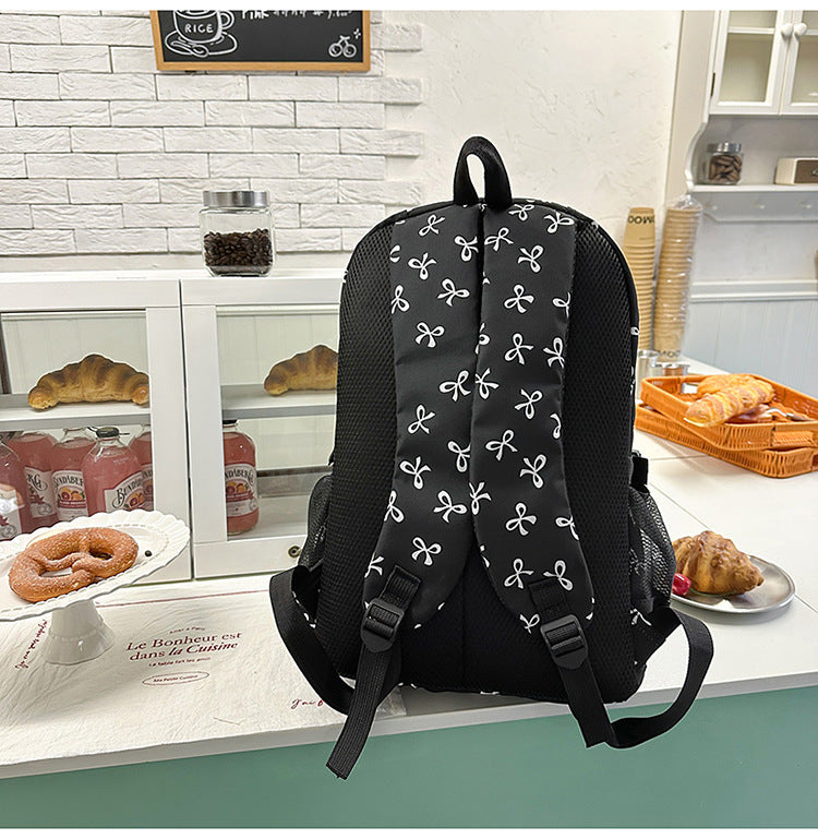 New Girls Backpack Japanese Ins Three-piece Bag Junior Senior high school Student Schoolbag Campus Style Large Capacity Backpack