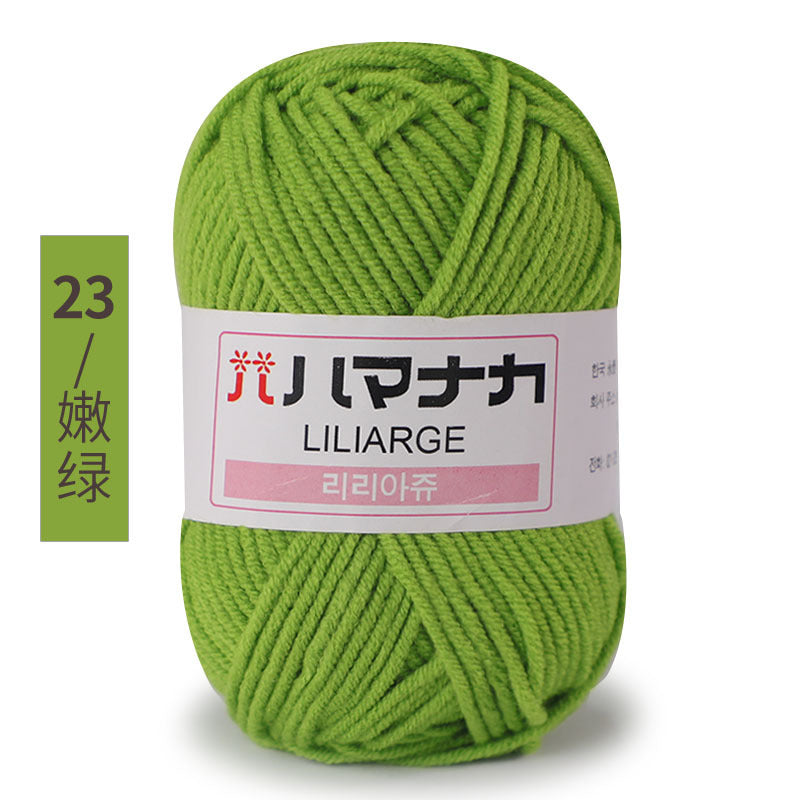 Four and a half two milk cotton 4 strand doll thread Korean cotton medium thick baby wool crochet hand thread wholesale