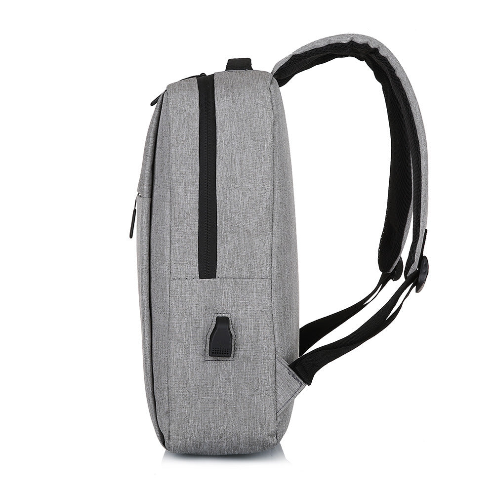 Backpack Solid Color Cross-Border Men's Business Casual Backpack Multi-Functional Business Trip Commuter Laptop Backpack