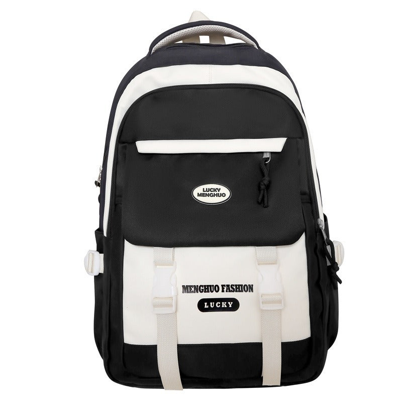 Korean Style Contrast Color Cute Backpack Female College Student Campus Style Schoolbag Japanese Style Junior High School Senior high school Large Capacity Backpack
