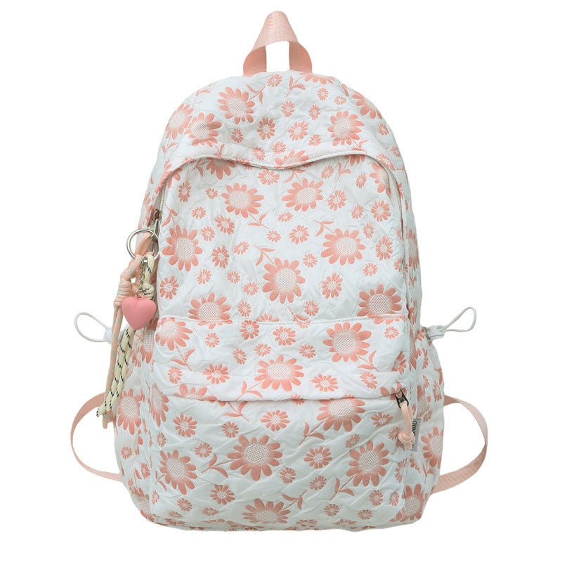 High-Looking Small Floral Schoolbag Handbag Junior High School Student High School Student College Student Backpack Japanese Simple Backpack