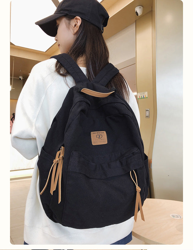 Schoolbags for Men and Women, Backpacks for Middle and High School Students, Travel Lightweight Backpacks, Large-Capacity Casual Canvas Travel Bags
