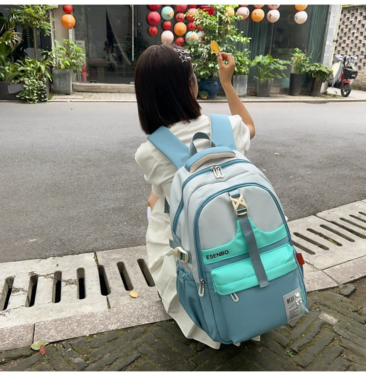 Schoolbag Women's Korean-style Harajuku Backpack Campus Style Junior High School Senior high school Student Schoolbag Simple Fashionable Large Capacity Backpack