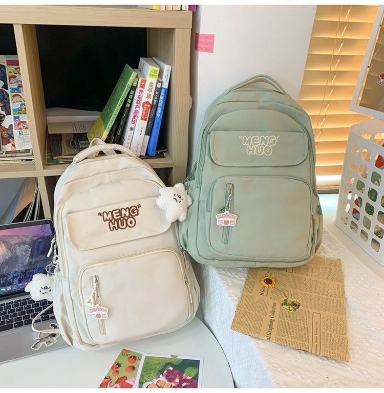 Junior high school Senior high school student schoolbag Korean leisure backpack 2024 autumn new large capacity simple trend backpack