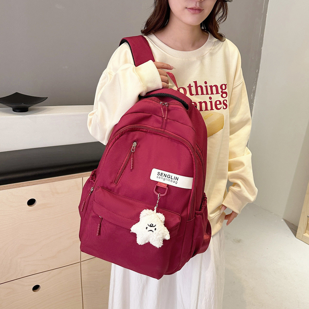 Simple Schoolbags for Boys, College Students, High School Students, Large-Capacity Girls' Backpacks, College Style Korean Fashion Couple Pairs