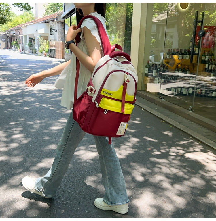Schoolbag Women's Korean-style Harajuku Backpack Campus Style Junior High School Senior high school Student Schoolbag Simple Fashionable Large Capacity Backpack