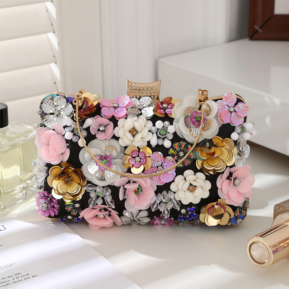 New High-end Flower Evening Bag Cross-border Bridal Evening Bag Creative High-value Flower Daofei Bag