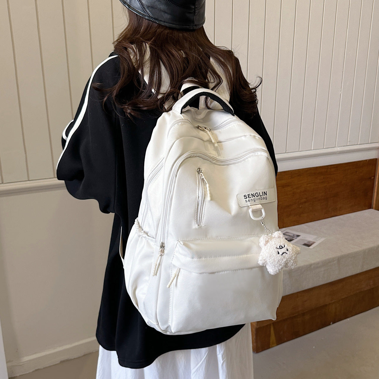 Simple Schoolbags for Boys, College Students, High School Students, Large-Capacity Girls' Backpacks, College Style Korean Fashion Couple Pairs
