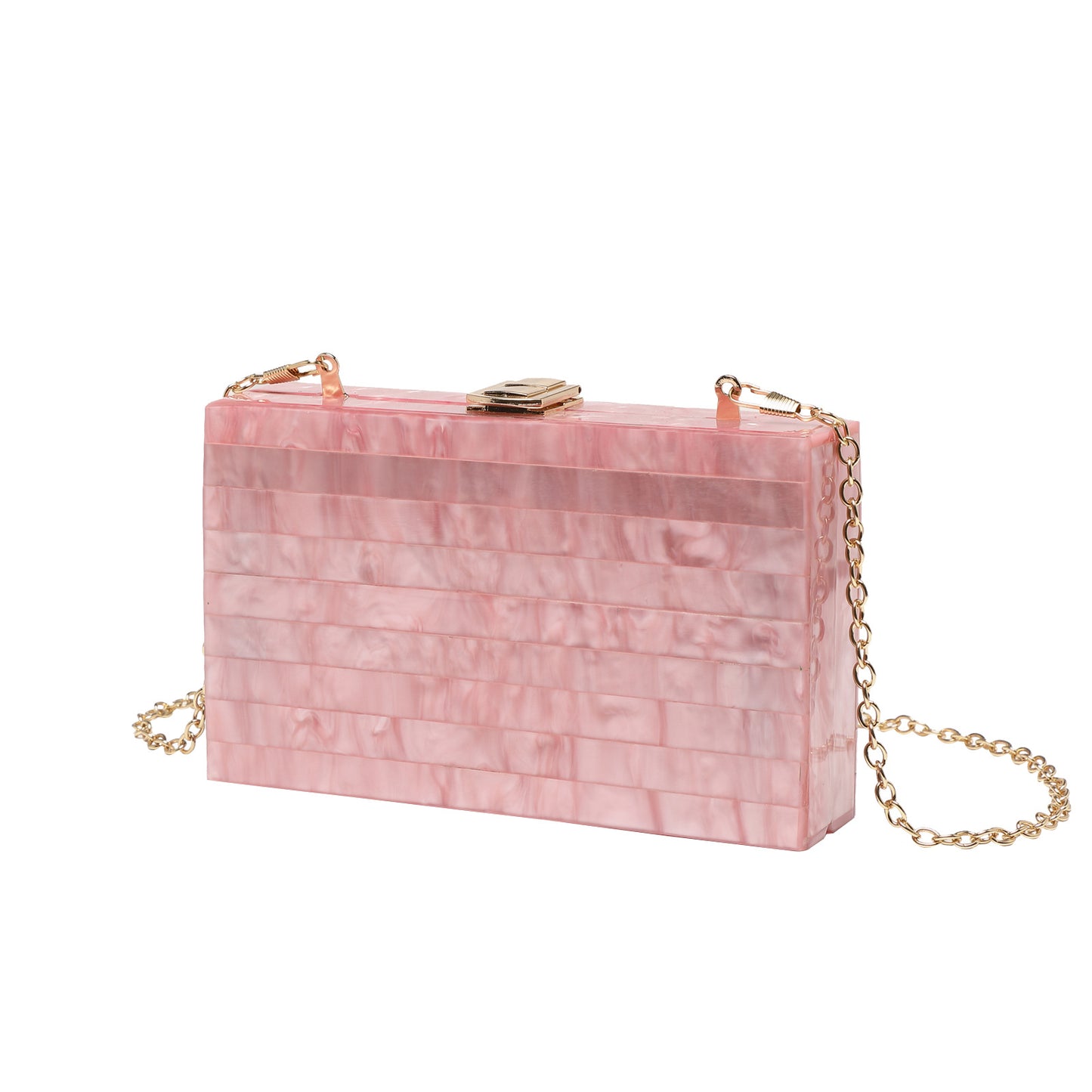 2023 new evening bag fashion striped stitching Pearl acrylic clutch cross-border Amazon exclusive