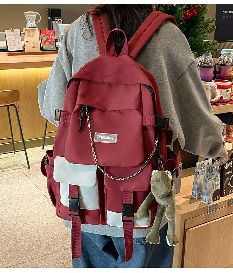 Original Niche Non-Colliding Trendy and Cool Boys' Schoolbags, Female Junior High School Students' Large-Capacity and Good-Looking High School Students' Backpacks