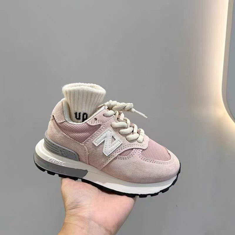 Hong Kong Style 2025 Girls Spring and Autumn Trendy Brand Casual Shoes Fashionable Korean Style Boys sneaker Children Grey Forrest Gump Shoes