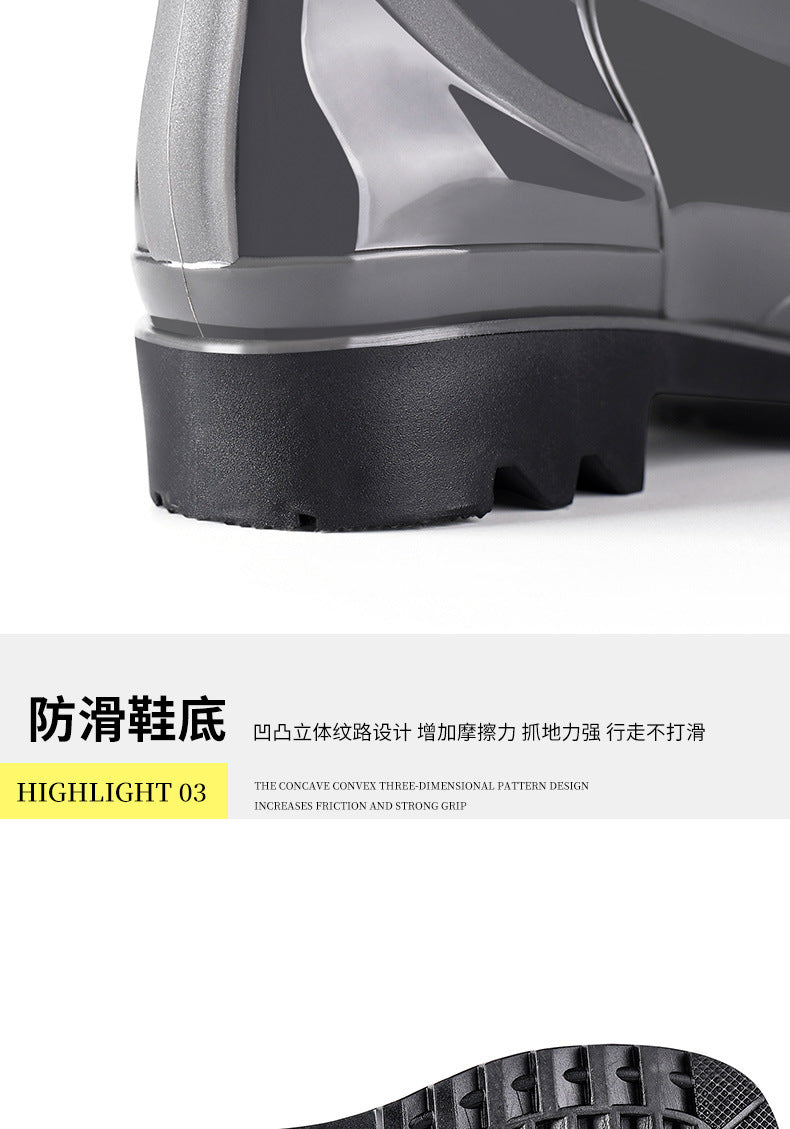 Taobao rain shoes men's beef tendon bottom camouflage waterproof non-slip wear-resistant water shoes fleece-lined warm labor protection shoes explosions wholesale