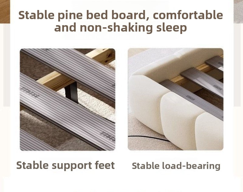 Base de Cama Moderna de Lujo con Diseño de Nube, Cama de Tela Bouclé Suave con Cabecera Acolchada, Cama Tapizada Tamaño Queen, Muebles de Dormitorio