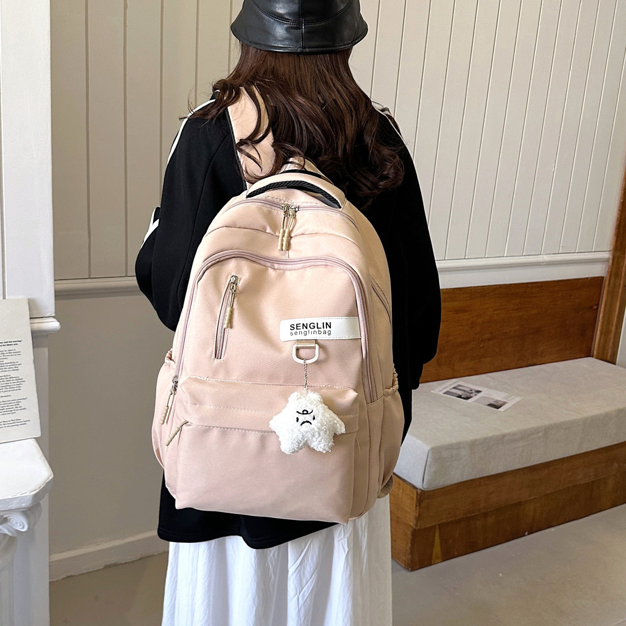 Simple Schoolbags for Boys, College Students, High School Students, Large-Capacity Girls' Backpacks, College Style Korean Fashion Couple Pairs