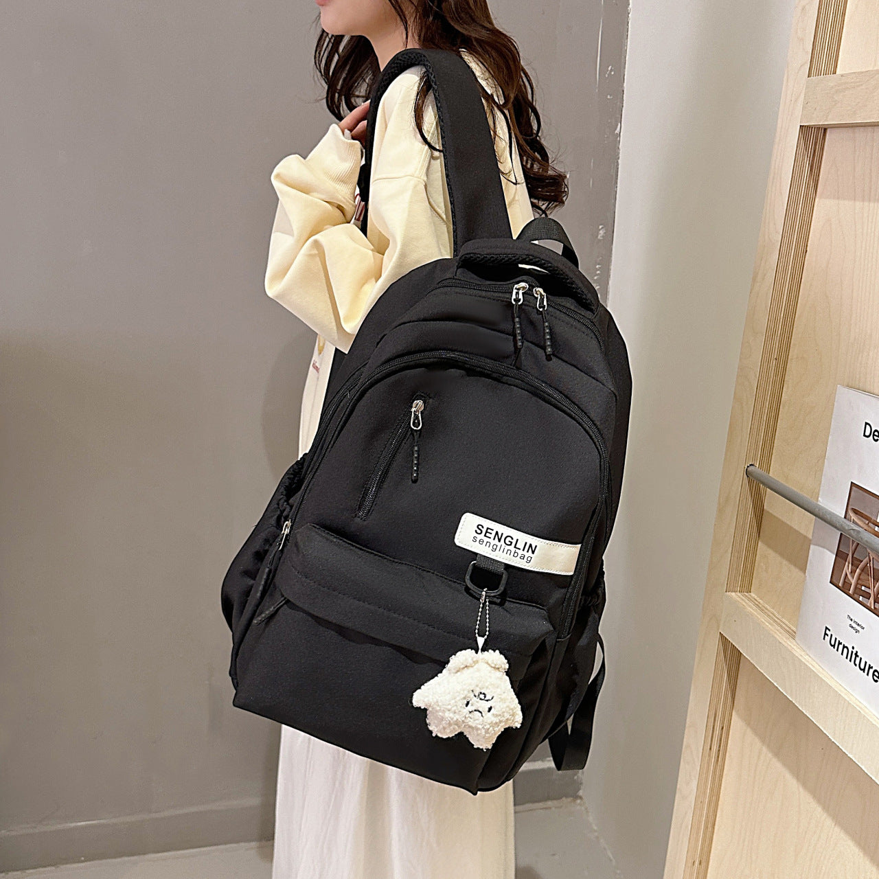 Simple Schoolbags for Boys, College Students, High School Students, Large-Capacity Girls' Backpacks, College Style Korean Fashion Couple Pairs