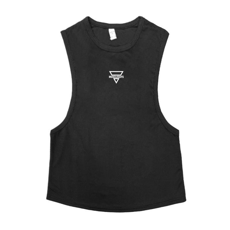 Men's muscle sports vest fashion brand sleeveless waistcoat American fitness casual loose training clothes bodybuilding T-shirt