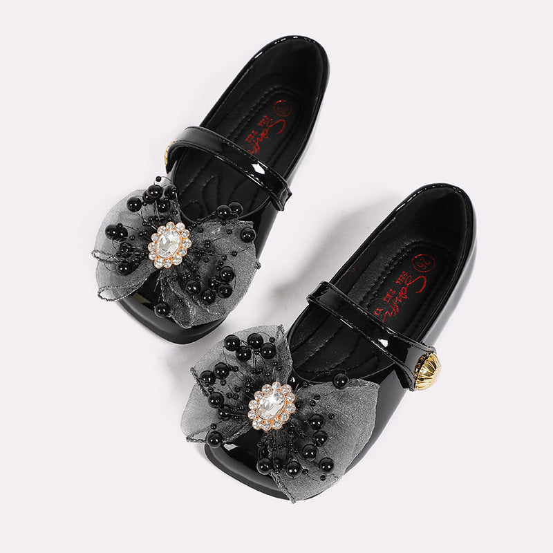 Children's Leather Shoes 2026 Spring and Autumn New Elsa Crystal Shoes Princess Shoes for Girls Fashionable Versatile Baby Shoes