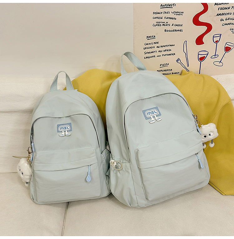 New School Bag Female College Student Large Capacity Backpack Lightweight Simple Short-Distance Travel Backpack High School Student School Bag