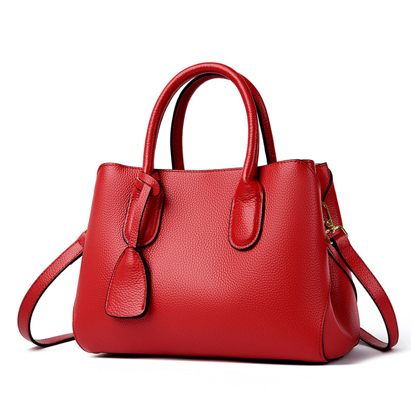 Genuine Leather Tote Bag High-end Large Capacity Women's Bag 2025 New Top Layer Cowhide Women's Bag Commuter Shoulder Crossbody Bag