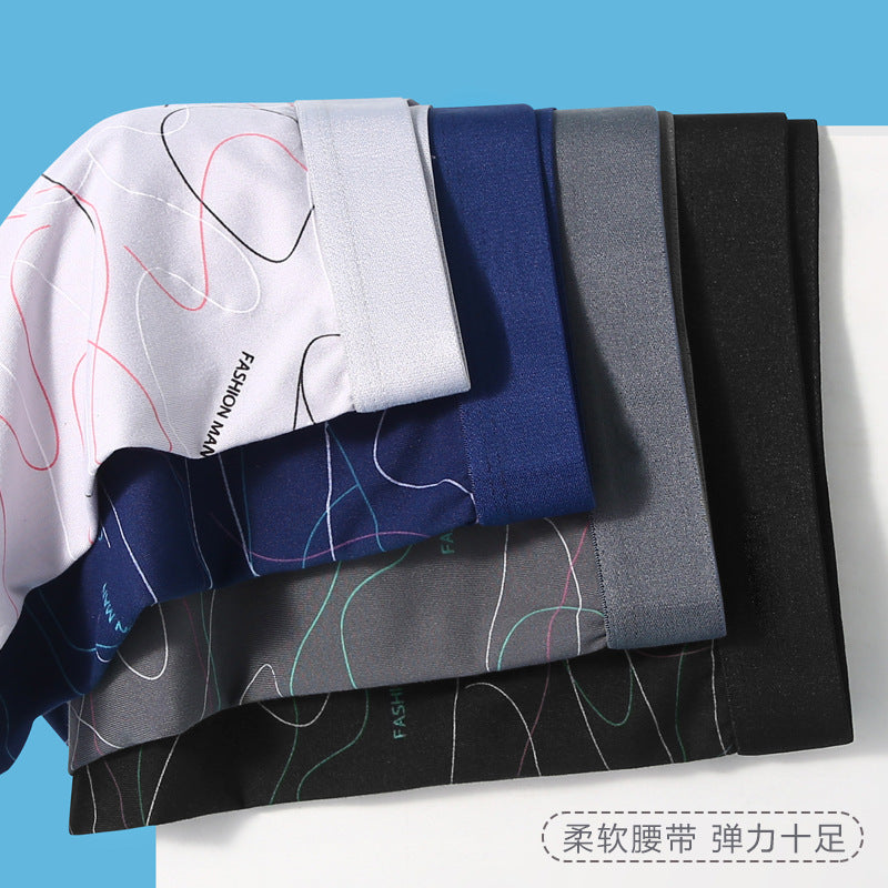 [Factory Direct Supply] Men's Underwear Men's Boxer Youth Mid-Waist Boxer Boys Large Size Pants Shorts Head
