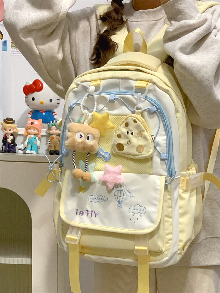 Junior High School Girls' Schoolbag High Color Value Cute Lightweight Large Capacity for Primary School Students and High School Students Backpack for Women
