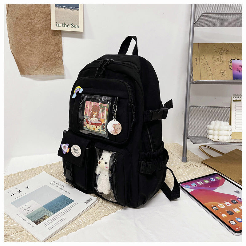 Cute Backpack 2026 New Model Large Capacity Fashionable and Stylish High School Student Schoolbag Female Korean Style Junior High School Student Backpack