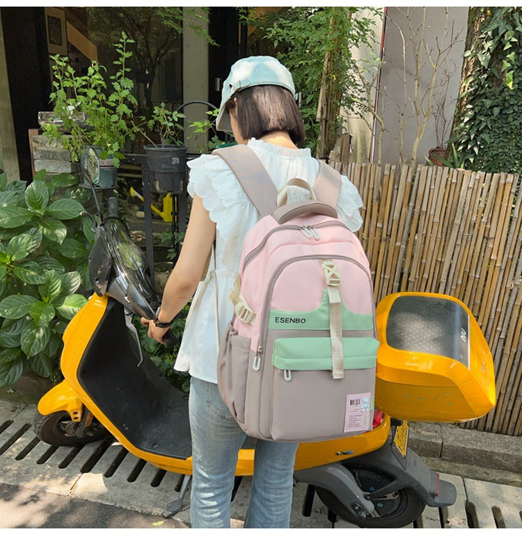 Schoolbag Women's Korean-style Harajuku Backpack Campus Style Junior High School Senior high school Student Schoolbag Simple Fashionable Large Capacity Backpack