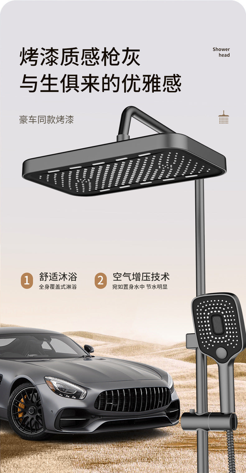 Panel grande de 36CM, cabezal de ducha supercargo montado en el techo de gran flujo, conjunto de 3 modos, lluvia de alta presión, accesorios de ducha de baño
