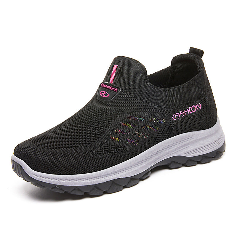 Women's Walking Shoes, Spring New Models, Foreign Trade Women's Shoes Wholesale, Breathable Slip-On Soft-Soled Shoes for Middle-Aged and Elderly Mothers, Dropshipping