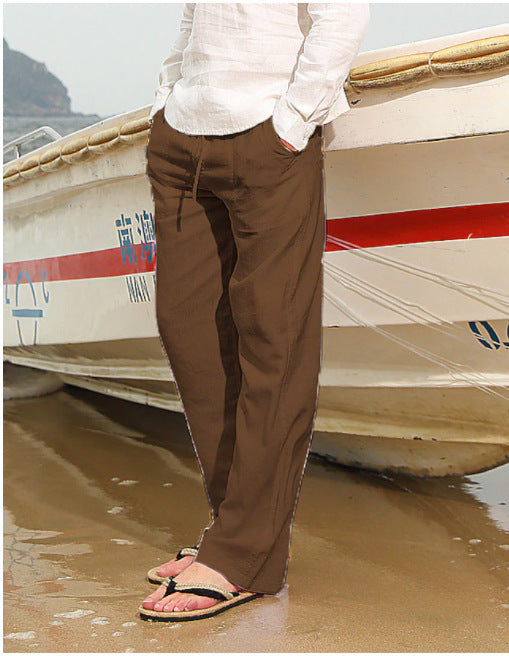 2021 independent station best selling men's linen casual multi-pocket trousers (a large number of spot) factory direct sales