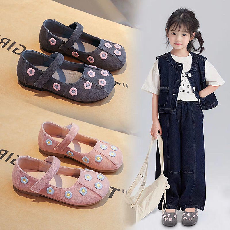 Girls Princess Shoes 2025 New Spring and Autumn Leather Shoes Small Fragrance Style Children's Soft Sole Baby Shoes Flower Shoes
