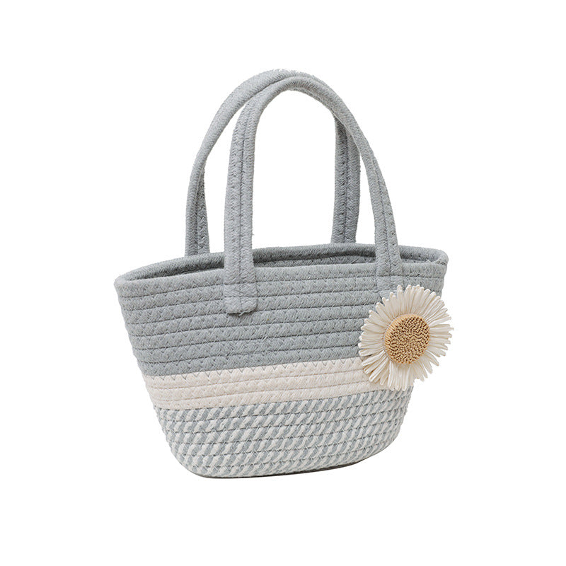 Artistic Chinese-Style Woven Bags for Women, New Summer Straw Floral Shoulder Bags, Casual Handbags, Chinese-Style Bags