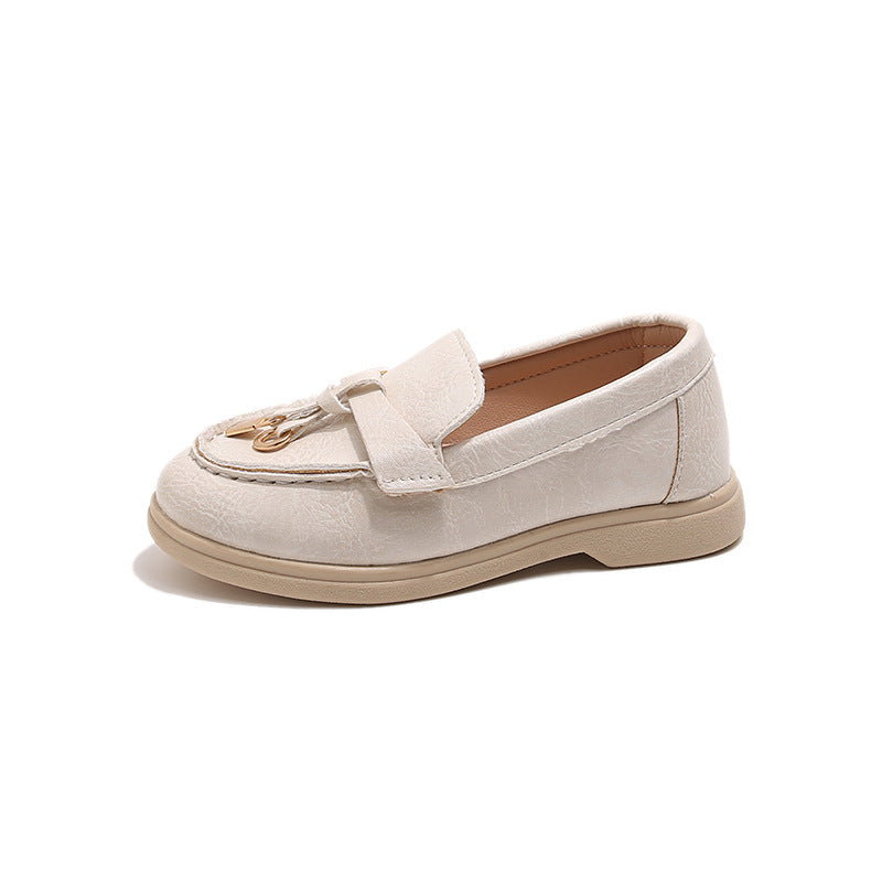 Children's Loafers, British Style Retro Loafers, Boys' Casual Leather Shoes, Little Girls' Casual Shoes