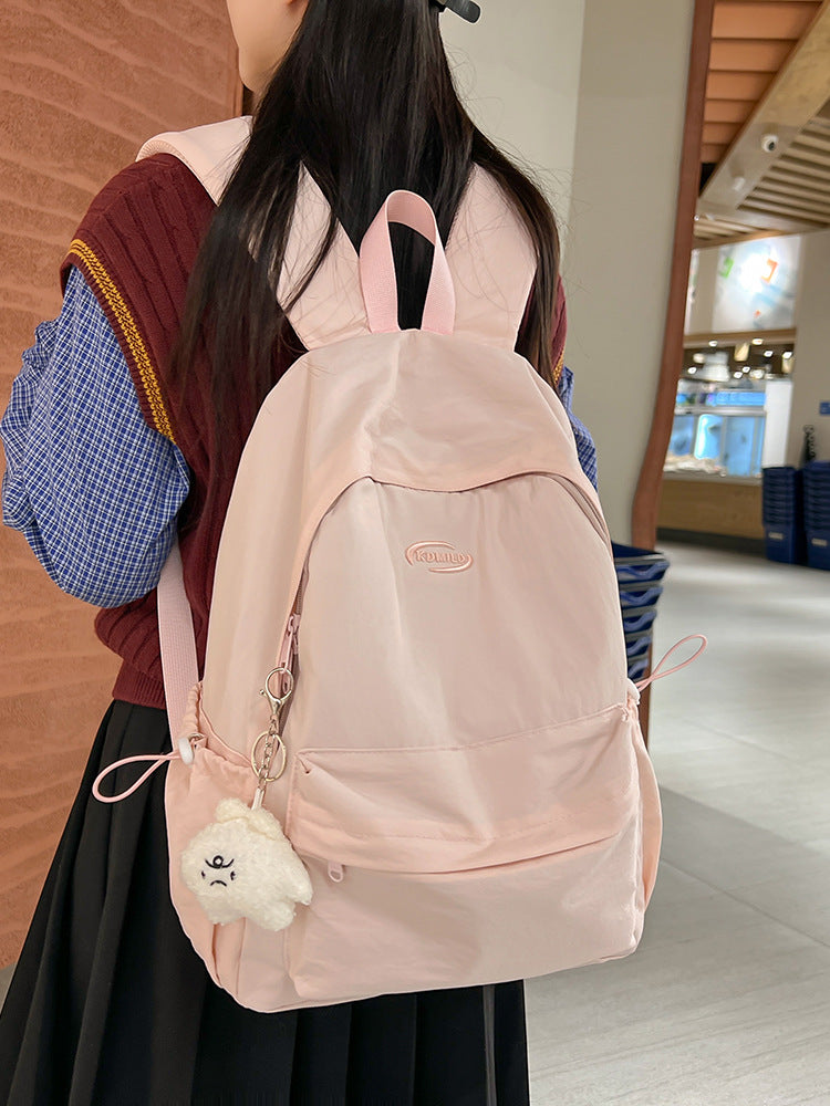 Versatile Backpack for Female College Students, Junior High School Students, and High School Students, Large Capacity Nylon Backpack, Lightweight