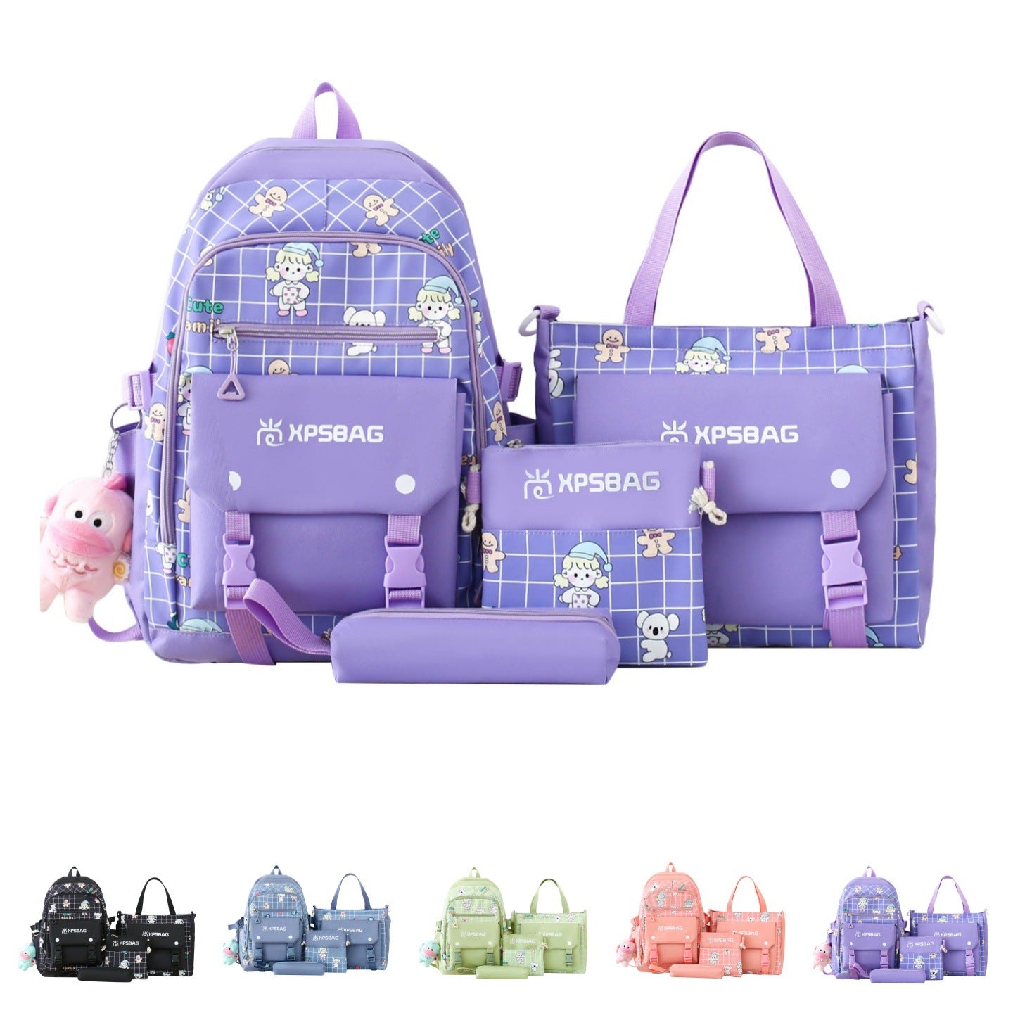 Ins Style School Bag for Girls, Versatile Color-Blocking Large-Capacity Backpack for Middle School and High School Students, Campus Style