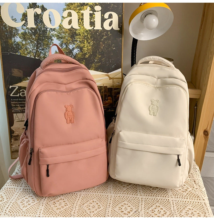 Simple Youth Campus Schoolbag Fashion Trend College Student Backpack Nylon Breathable Class Commuter Women Backpack