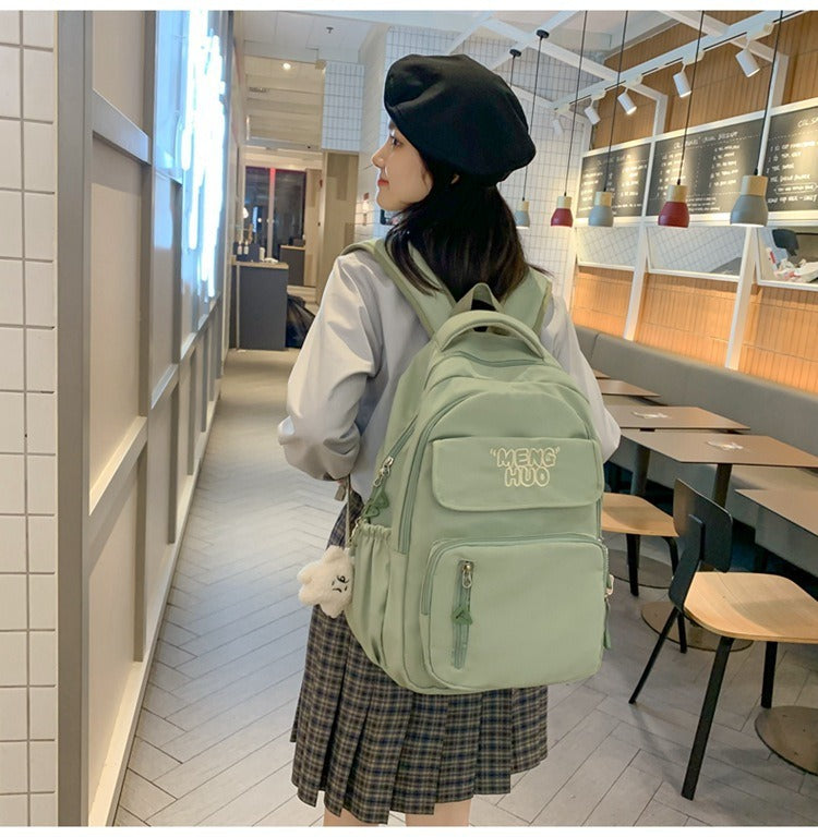 Junior high school Senior high school student schoolbag Korean leisure backpack 2024 autumn new large capacity simple trend backpack