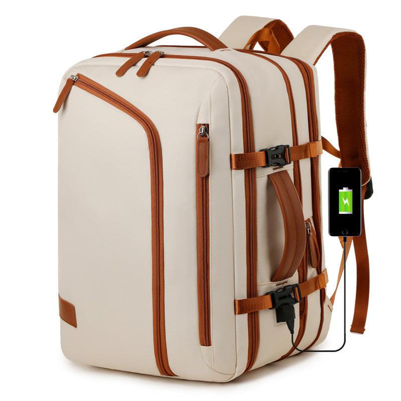 Backpack Expandable 15.6inch Business Backpack Multifunctional Casual Travel Backpack Contrast Color Student School Bag