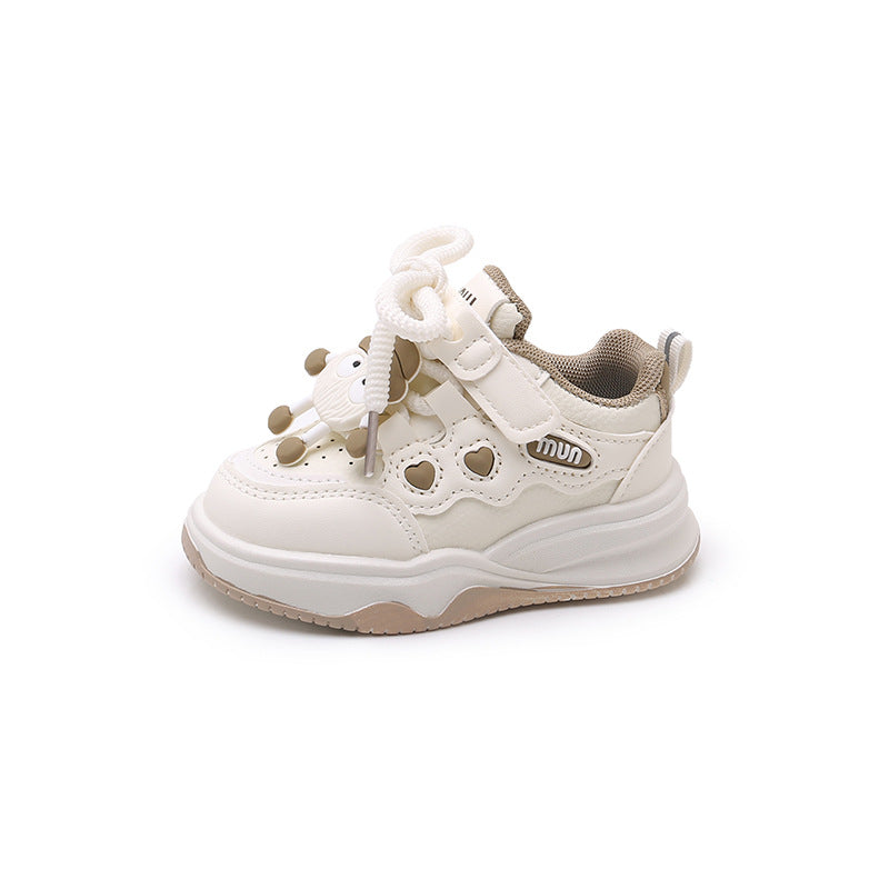 Children's Cartoon Niche Bread Shoes 2025 Spring New Fashionable Casual Thick-soled Comfortable Sports Board Shoes for Small and Middle-aged Children