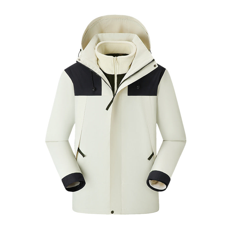 [Direct from Manufacturer] 3-in-1 Jacket for Couples, Outdoor Hiking Windproof and Waterproof Travel Detachable Two-Piece Set