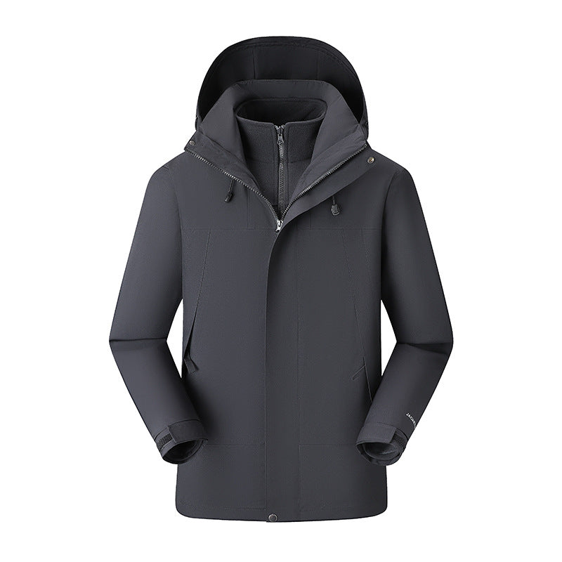 [Direct from Manufacturer] 3-in-1 Jacket for Couples, Outdoor Hiking Windproof and Waterproof Travel Detachable Two-Piece Set