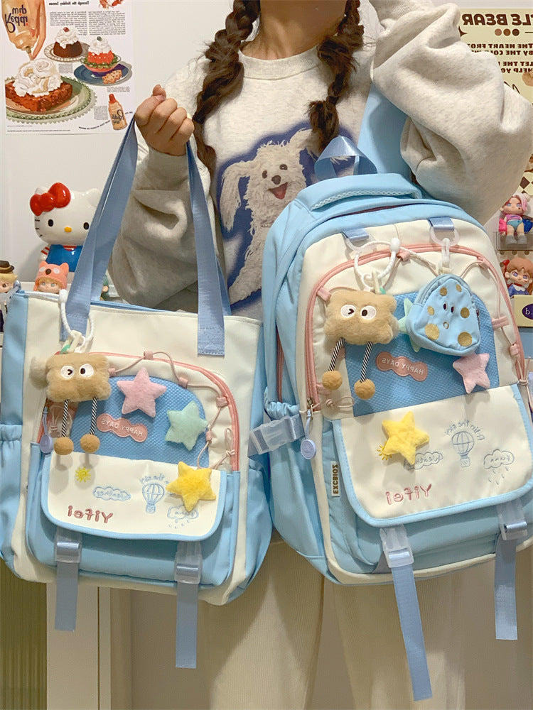 Junior High School Girls' Schoolbag High Color Value Cute Lightweight Large Capacity for Primary School Students and High School Students Backpack for Women
